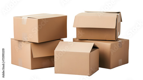 closed cardboard boxes isolated on transparent background © master graphics 