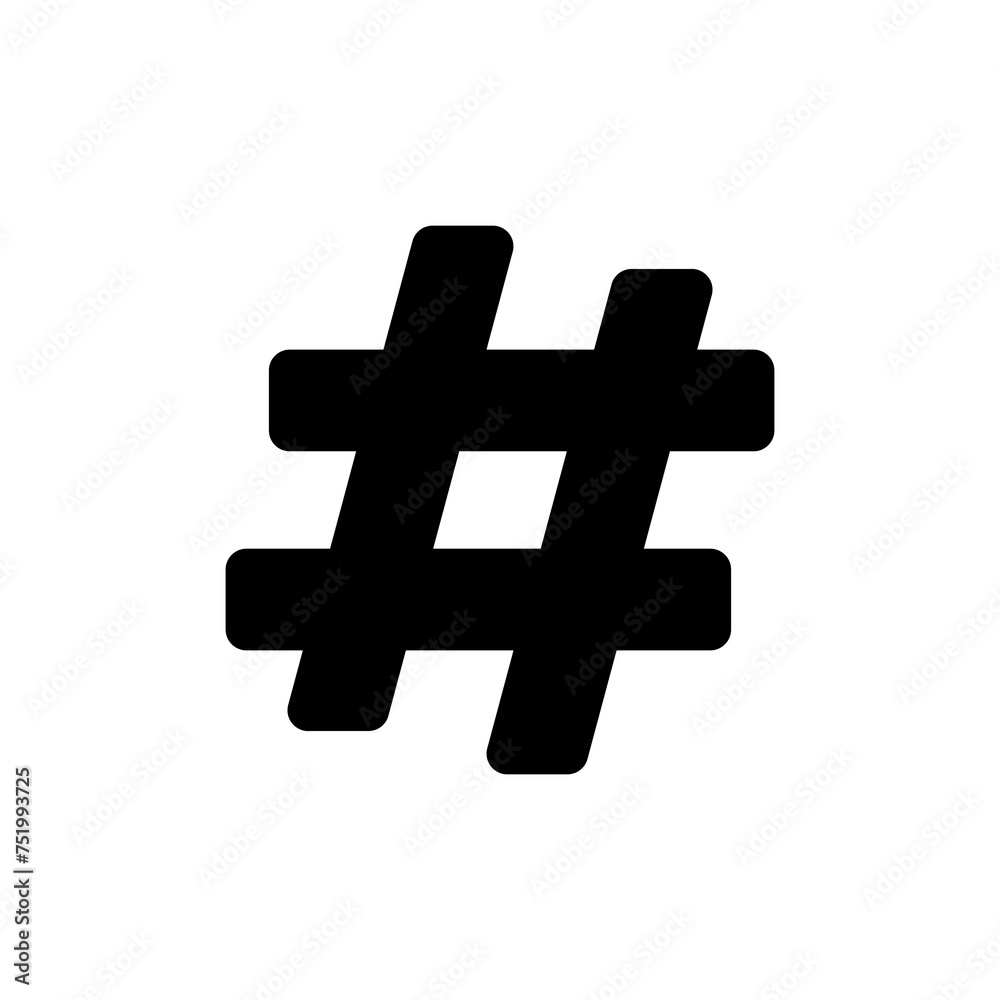 Obraz premium Hashtag icon vector isolated on white background. hashtag vector icon