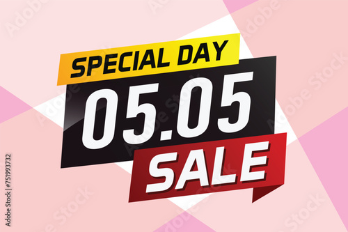 5.5 Special day sale word concept vector illustration with ribbon and 3d style for use landing page, template, ui, web, mobile app, poster, banner, flyer, background, gift card, coupon

