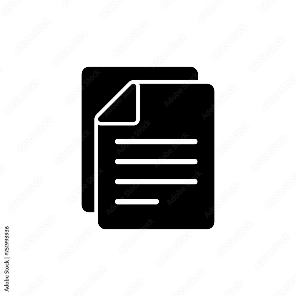 Document icon vector isolated on white background. Paper icon. File Icon Document icon vector isolated on white background. Paper icon. File Icon
