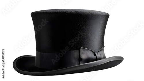 Cylinder black top hat isolated on transparent background