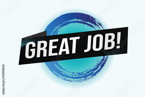 Great job word concept vector illustration with 3d lines style for social media landing page, template, ui, web, mobile app, poster, banner, flyer, background, gift card, coupon, label, wallpaper Gre
