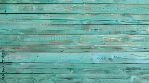 Vintage Turquoise Wooden Planks with Distressed Texture for Backgrounds