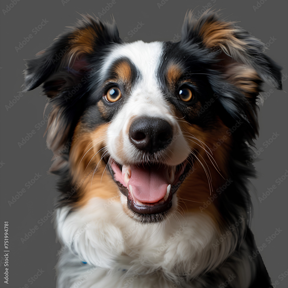 Cute and happy dog on transparent background 