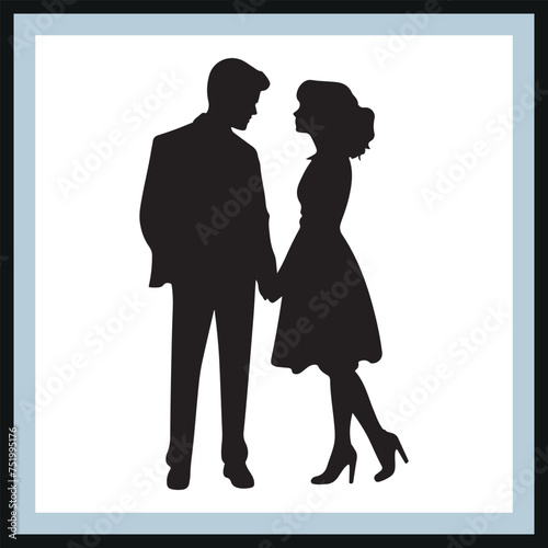 Wallpaper Mural Lovable Couple Silhouette, Couple Vector Torontodigital.ca
