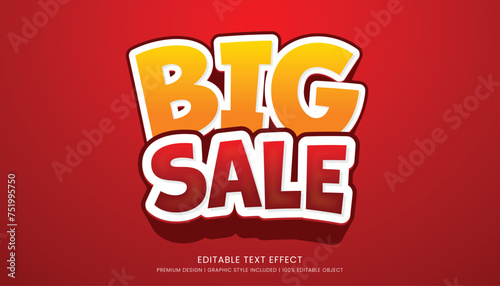 big sale text effect template with minimalist style and bold font concept use for brand advertising photo