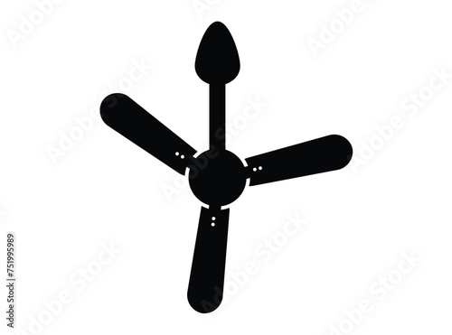 Sleek vector ceiling fan with remote control for efficient air circulation, modern design, and quiet operation for stylish and comfortable living spaces