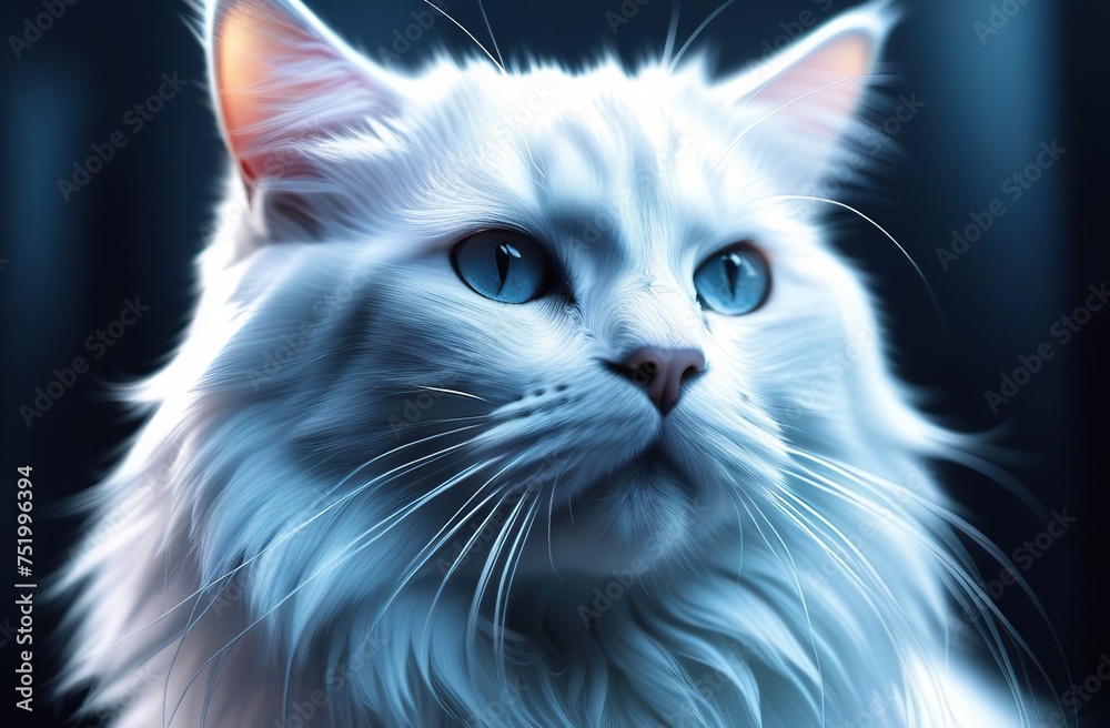 cat ghost, gray, mysterious, magical fluffy cat cat ghost, gray, mysterious, magical fluffy cat