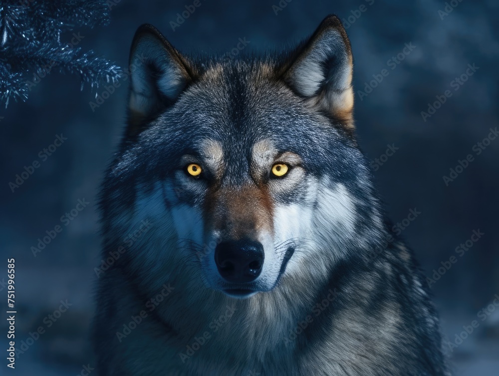 Portrait of wolf on nature background. Polar wolf. Portrait of wolf on nature background. Polar wolf.