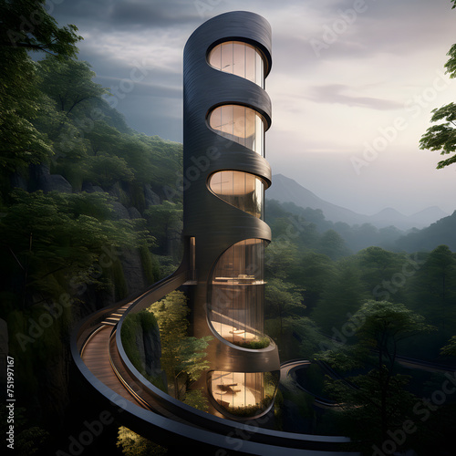 Eco-Friendly Skyscraper Oasis: Meticulous Design in Naturalistic Rendering Style