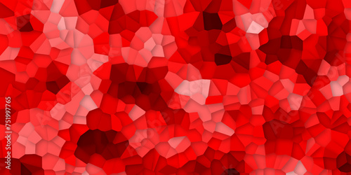 Abstract red, black and white quartz broken stained-glass background with line. geometric modern technology concept bright triangle background. colorful low poly crystal mosaic background pattern.