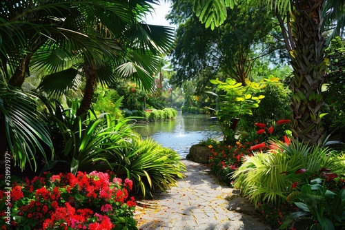 Beautiful landscaping with beautiful plants and flowers.
