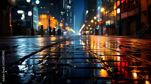 Defocused urban abstract texture background  blurred lights  City night light  light bokeh