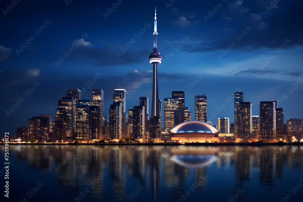 Magnificence Of The CN Tower: A Marvelous Piece Of Architecture Against The Backdrop Of Toronto Cityscape