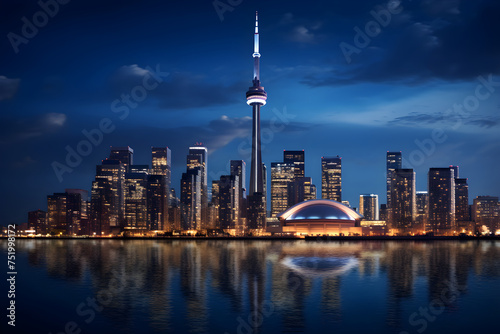 Magnificence Of The CN Tower: A Marvelous Piece Of Architecture Against The Backdrop Of Toronto Cityscape