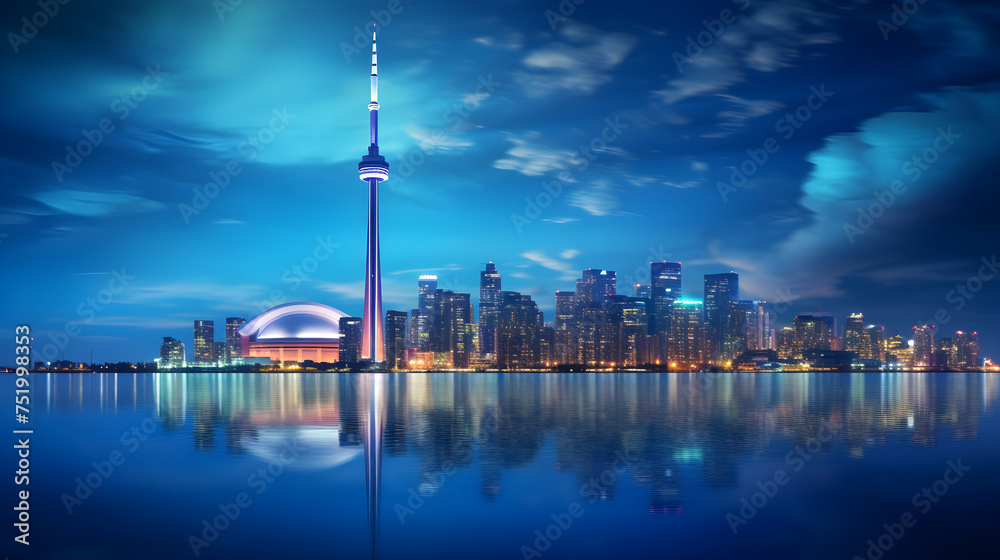 Magnificence Of The CN Tower: A Marvelous Piece Of Architecture Against The Backdrop Of Toronto Cityscape