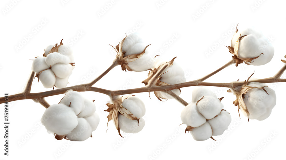 Realistic peaceful cotton isolated on transparent background