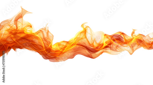 realistic fire flare row on isolated on transparent background