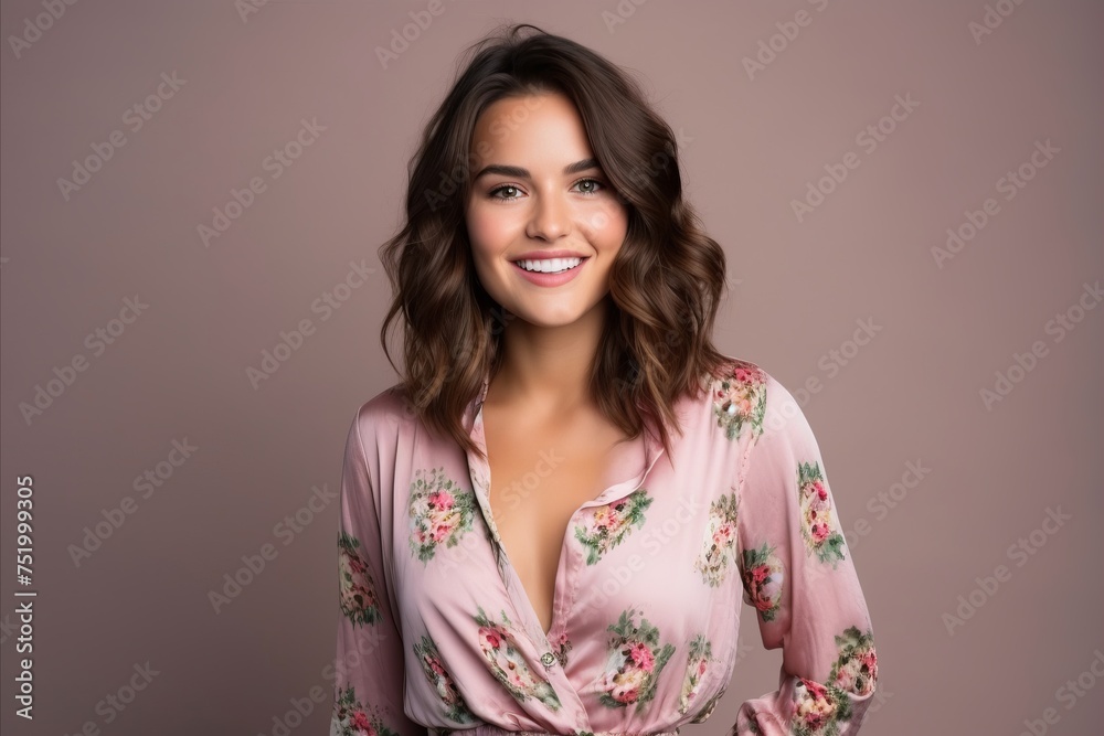 Portrait of a beautiful young woman with long wavy hair. Portrait of a beautiful young woman with long wavy hair.