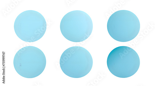 six yellow round stickers isolated on transparent background photo