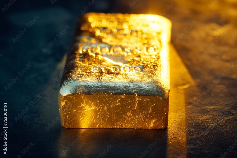 Ai generated ofGold bars Gold ingot, bullion gold, bank vault, stacked image. close up many pure gold bar ingot put on the black color with bokeh surface. many pile of gold bars in golden background. Ai generated ofGold bars Gold ingot, bullion gold, bank vault, stacked image. close up many pure gold bar ingot put on the black color with bokeh surface. many pile of gold bars in golden background.