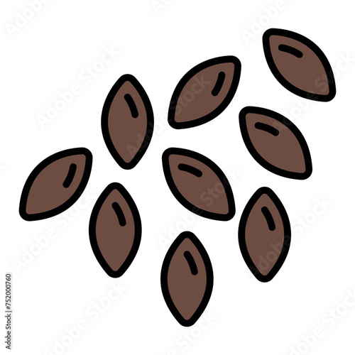   Flaxseeds line filled icon