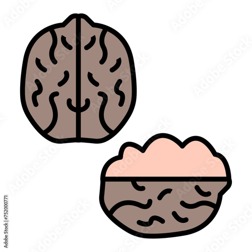   Walnuts line filled icon