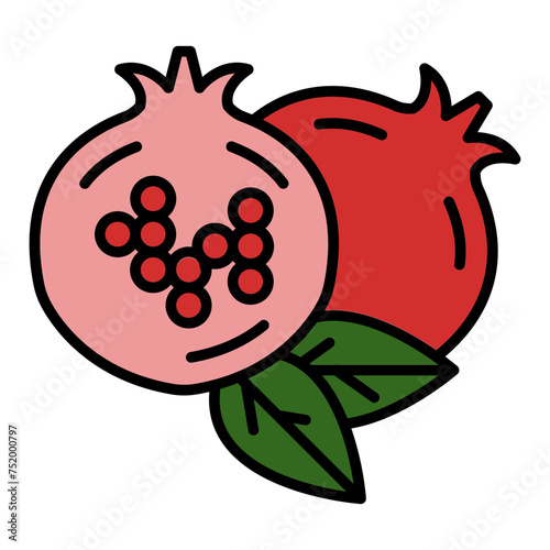  Pomegranate line filled icon