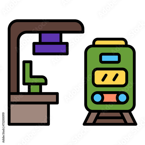   Train Station line filled icon