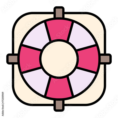   Life Preserver Parcel line filled icon