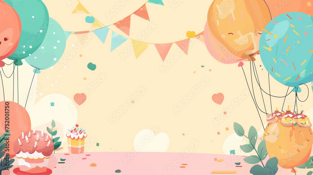 birthday card with balloons. birthday card with balloons.