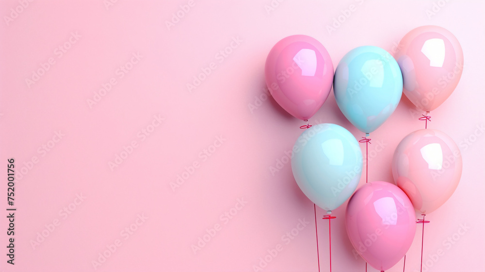 pink and white balloons.