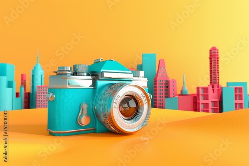 Camera and Cityscape in the concept of urban photography