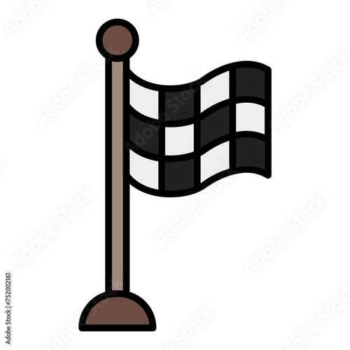 flag line filled icon