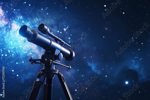 Telescope and Stars in the concept of astronomy and stargazing