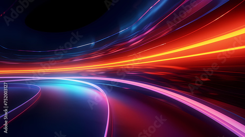 High-speed tunnel with dynamic light trails