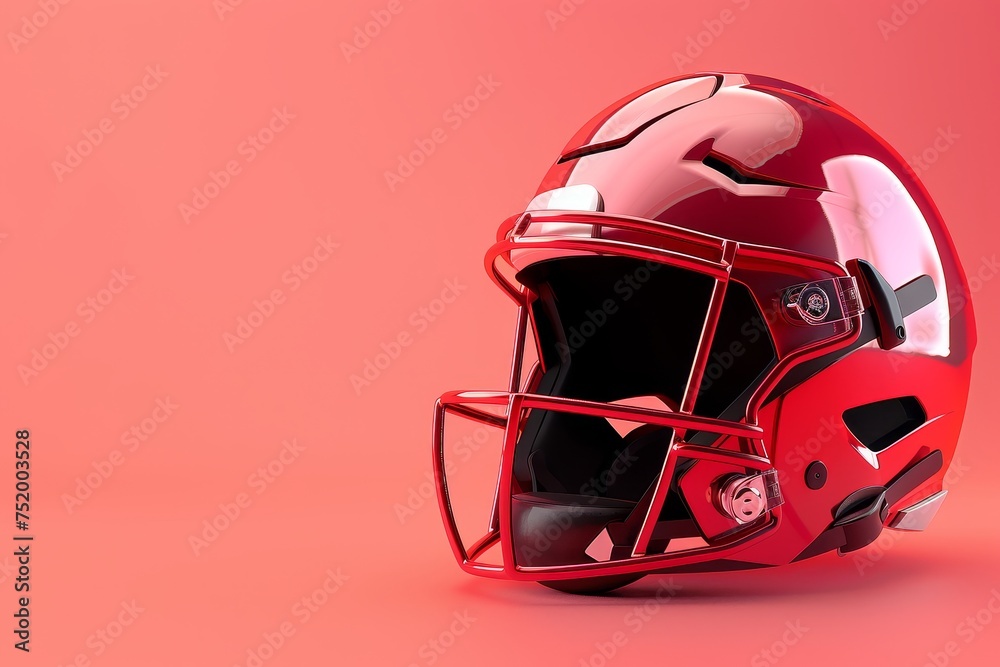 Helmet and Football in the concept of playing American football Helmet and Football in the concept of playing American football