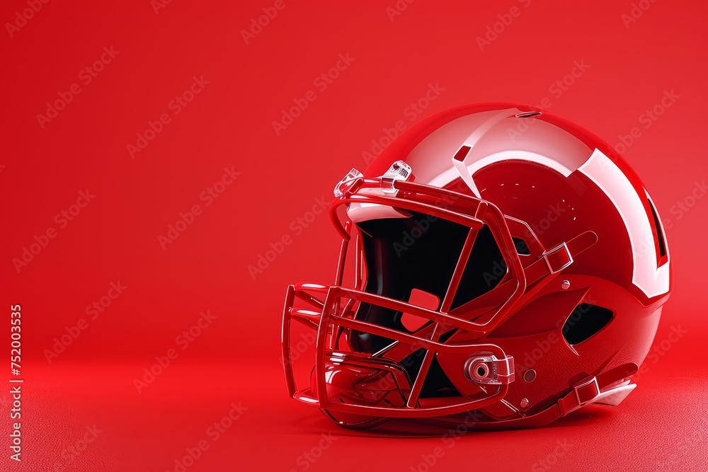 Helmet and Football in the concept of playing American football Helmet and Football in the concept of playing American football