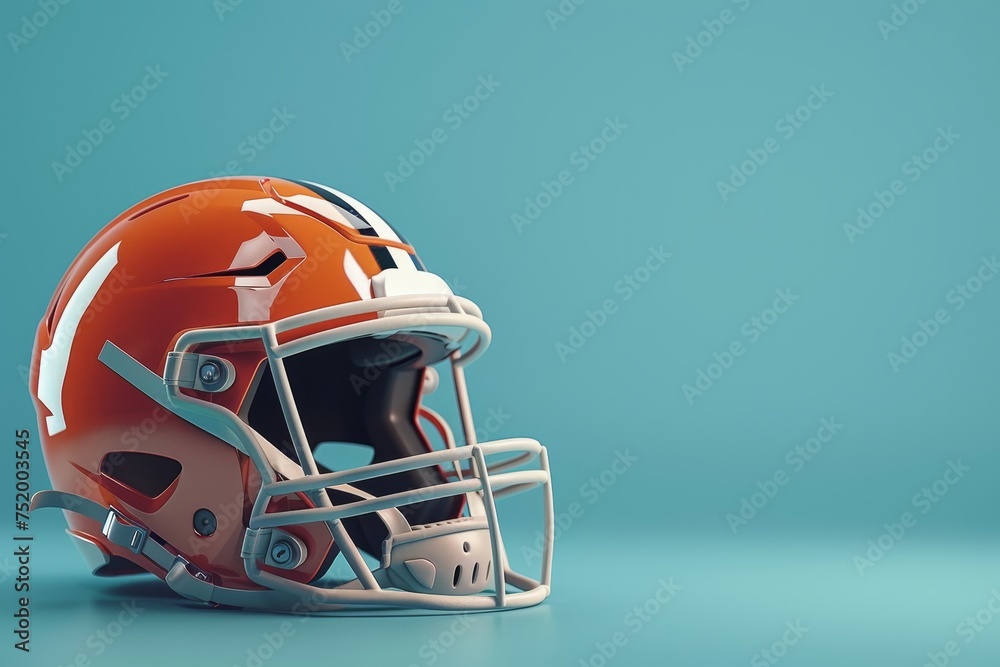 Fototapeta premium Helmet and Football in the concept of playing American football
