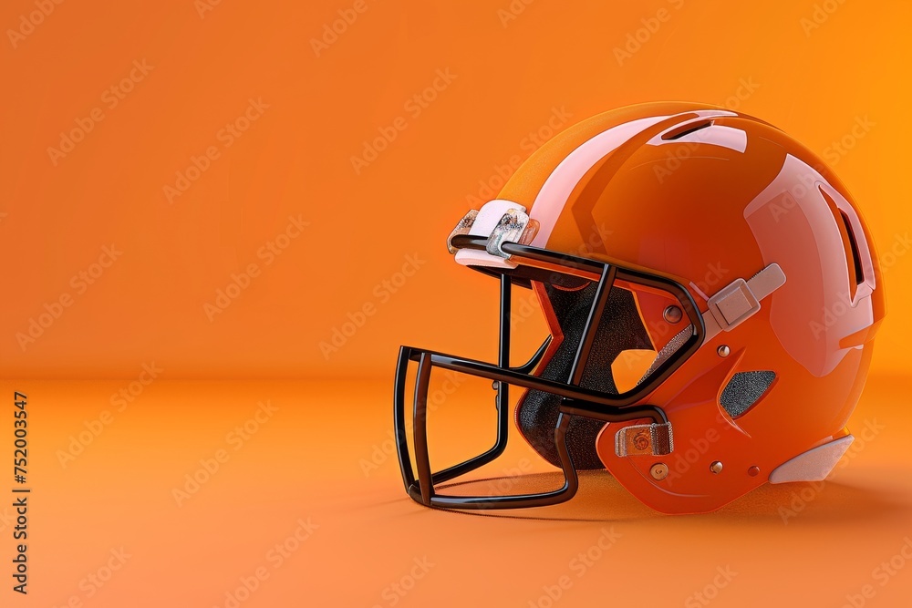 Fototapeta premium Helmet and Football in the concept of playing American football