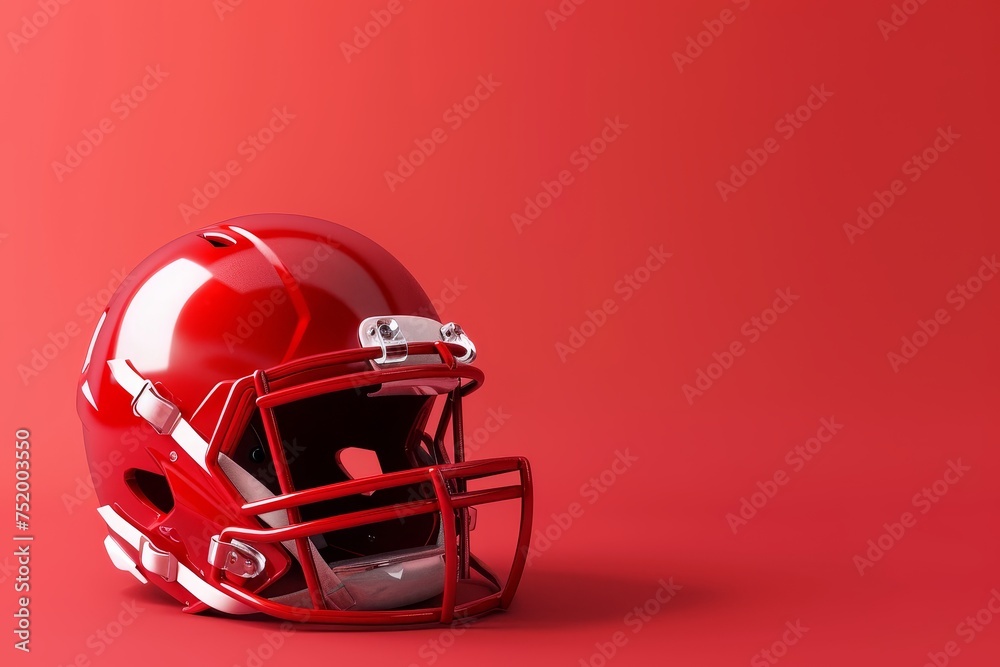 Helmet and Football in the concept of playing American football Helmet and Football in the concept of playing American football