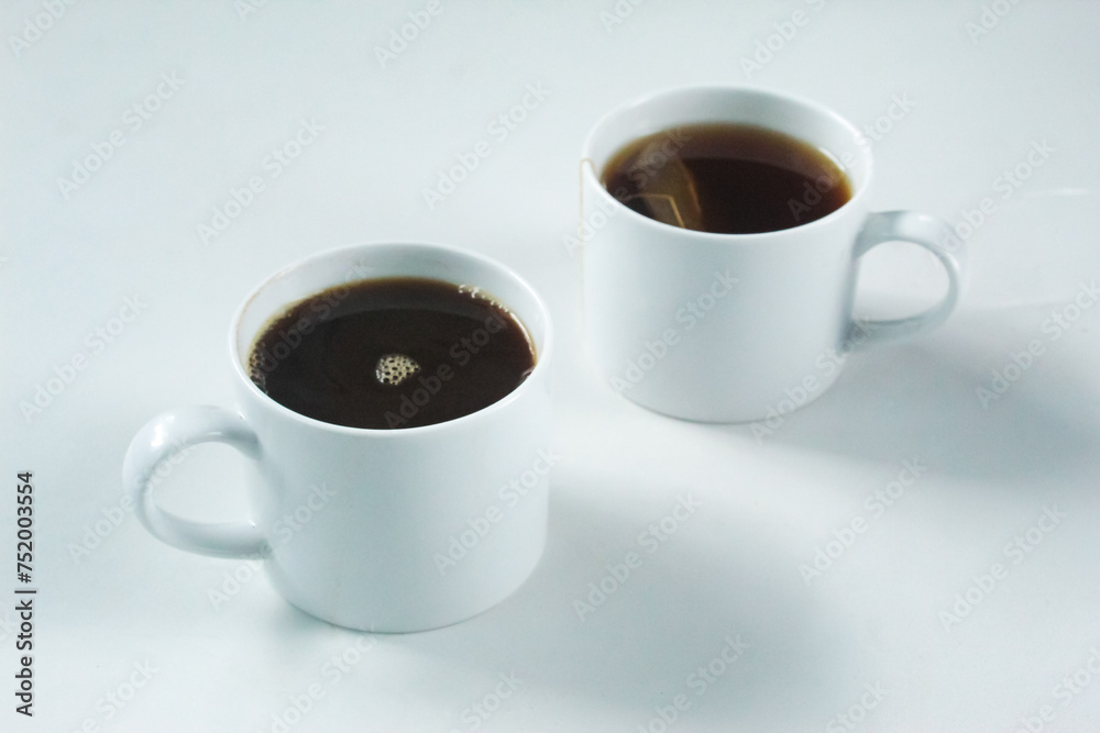 a cup of black coffee and hot tea a cup of black coffee and hot tea