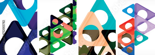 Abstract background set, showcasing a dynamic interplay of triangles. Fusion of modern design and geometric allure