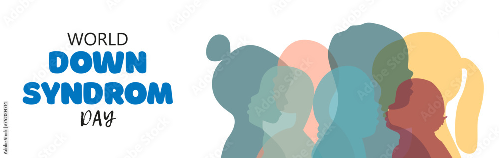 21 march World Down Syndrome Day, vector. Banner