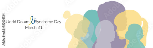 21 march World Down Syndrome Day, vector. Banner