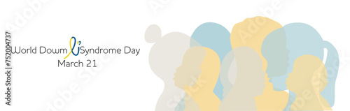 21 march World Down Syndrome Day, vector. Banner