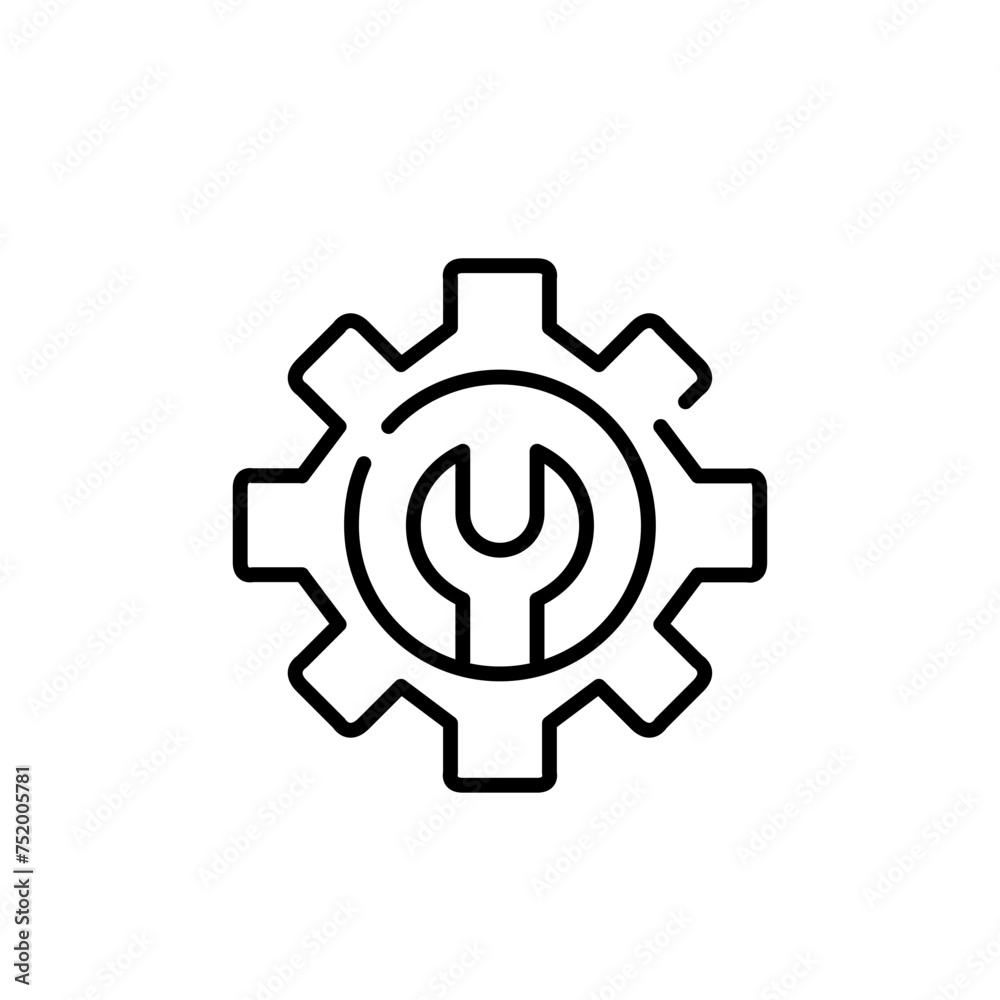 Gearwheel and wrench. Fine-tuning customization parameters. Technology, software, user preferences. Vector icon
Gearwheel and wrench. Fine-tuning customization parameters. Technology, software, user preferences. Vector icon