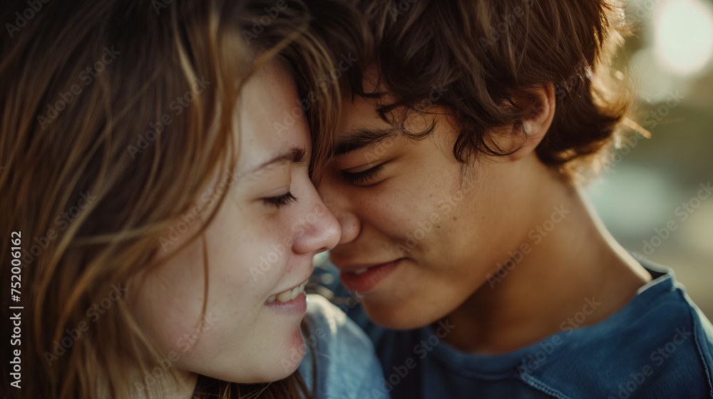 Young couple sharing a tender moment. Young couple sharing a tender moment.