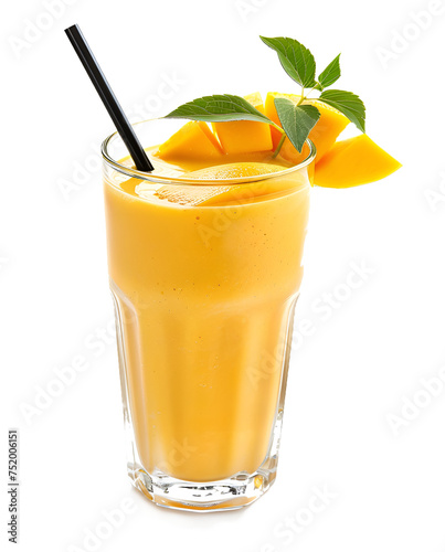 Mango milkshake on transparent background, png