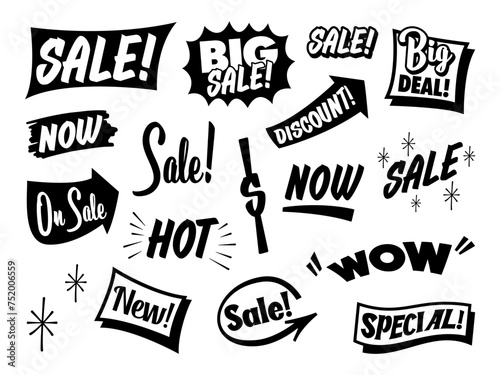 Collection of sign painters sale label for design promotion media